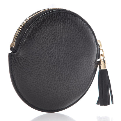 Gucci Pebbled Calfskin Round Coin Purse Black 3 of 7