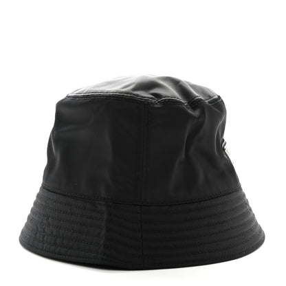 Prada Re-Nylon Metal Triangle Logo Womens Bucket Hat M Black 4 of 7