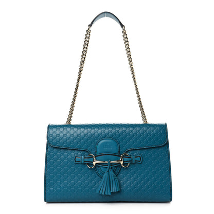 Gucci Soft Microguccissima Medium Emily Chain Shoulder Bag Deep Cobalt 1 of 9