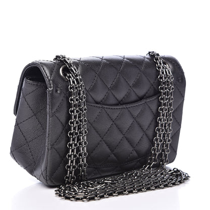 Chanel Metallic Sheepskin Quilted 2.55 Reissue Mini Flap Dark Grey 3 of 13