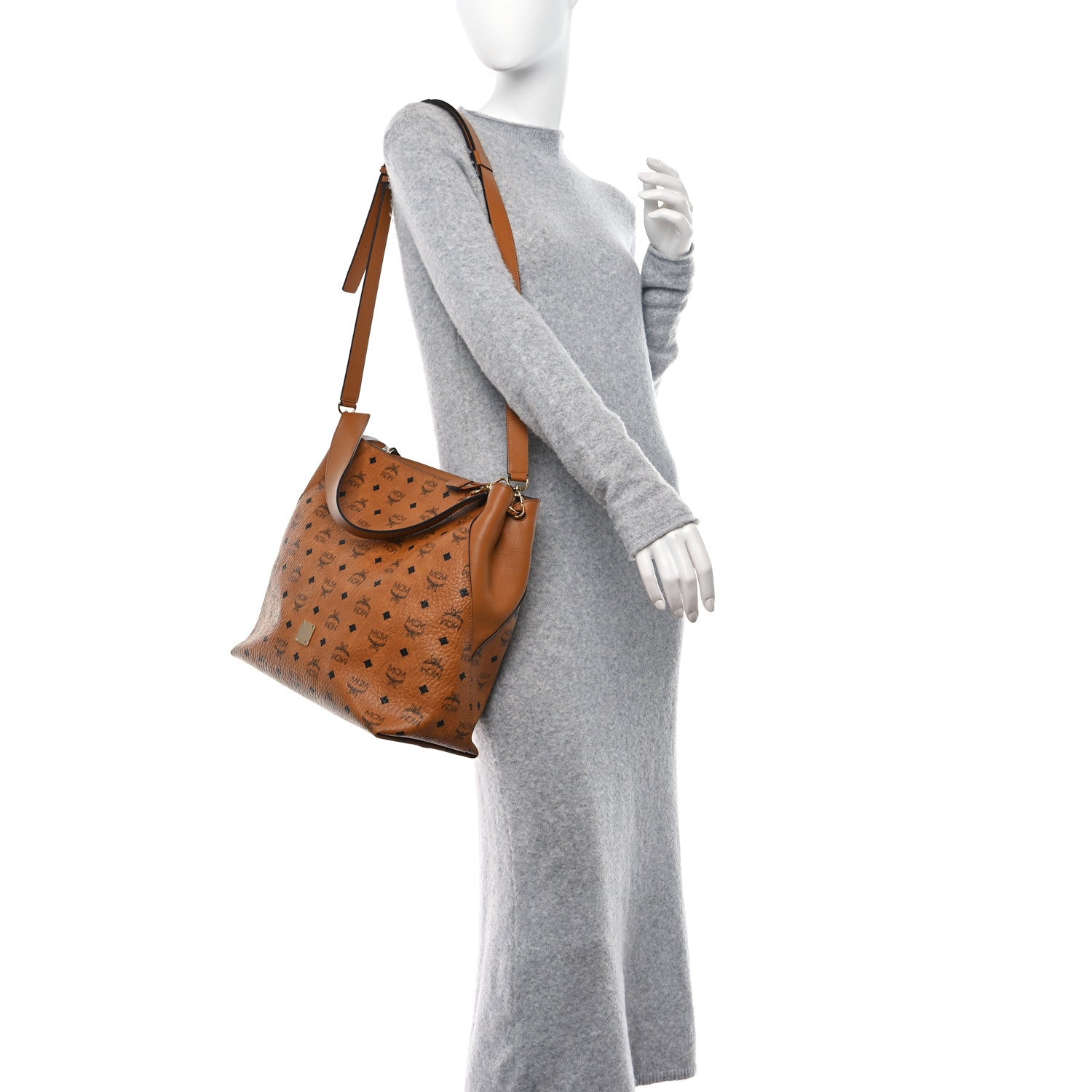 MCM Visetos Large Klara Hobo Cognac 2 of 10
