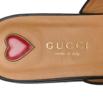 Gucci Calfskin Web Womens Peyton GG Slippers 36 Black 7 of 9