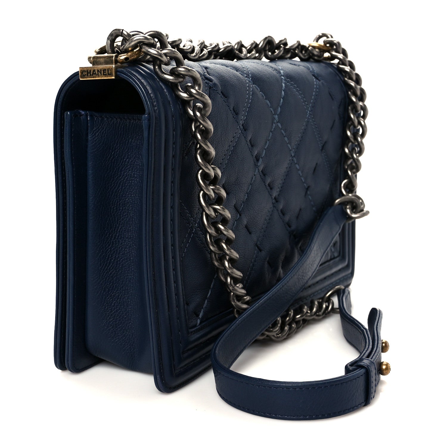 Chanel Calfskin Stitched New Medium Boy Flap Black 3 of 10