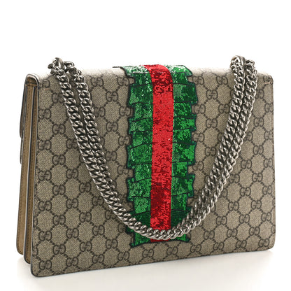 Gucci GG Supreme Monogram Embroidered Medium Dionysus Shoulder Bag Taupe 3 of 11