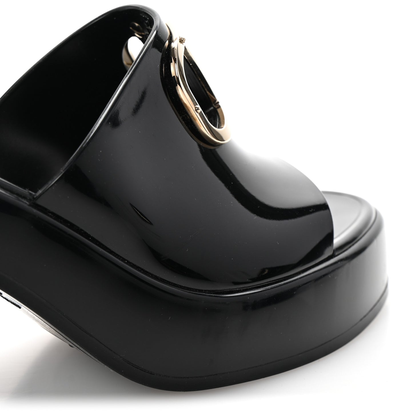 Rubber VLogo PM Platform Slide Sandals 39 Black