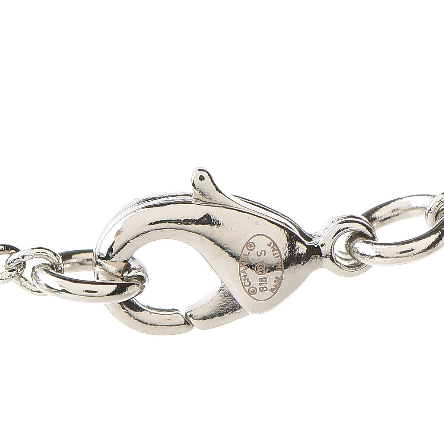 Crystal CC Ball Pendant Necklace Silver