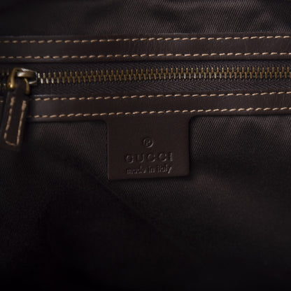 Gucci Suede Monogram Drawstring Bag Brown 7 of 9