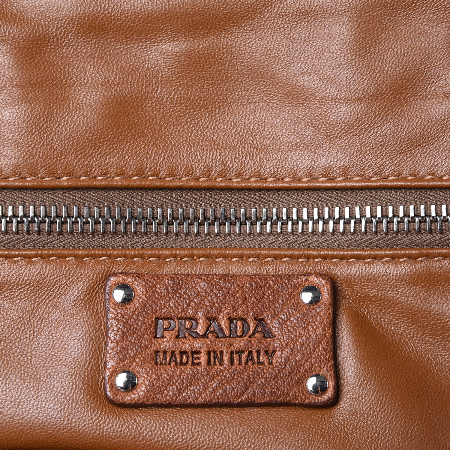 Prada Washed Buffalo Frame Bag Brandy 6 of 11