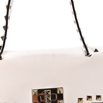 Valentino Garavani Vitello Rockstud Single Handle Flap Tote White 11 of 13