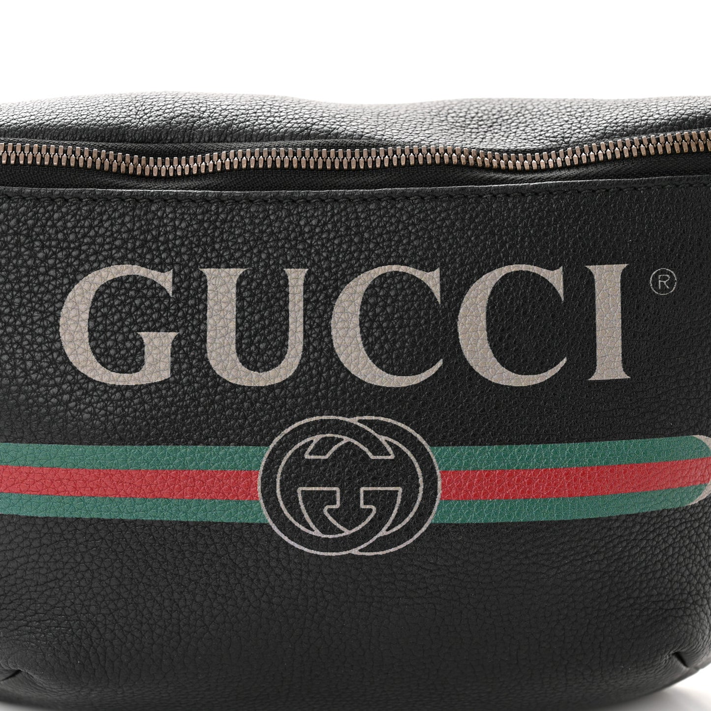 Grained Calfskin Logo Belt Bag Black