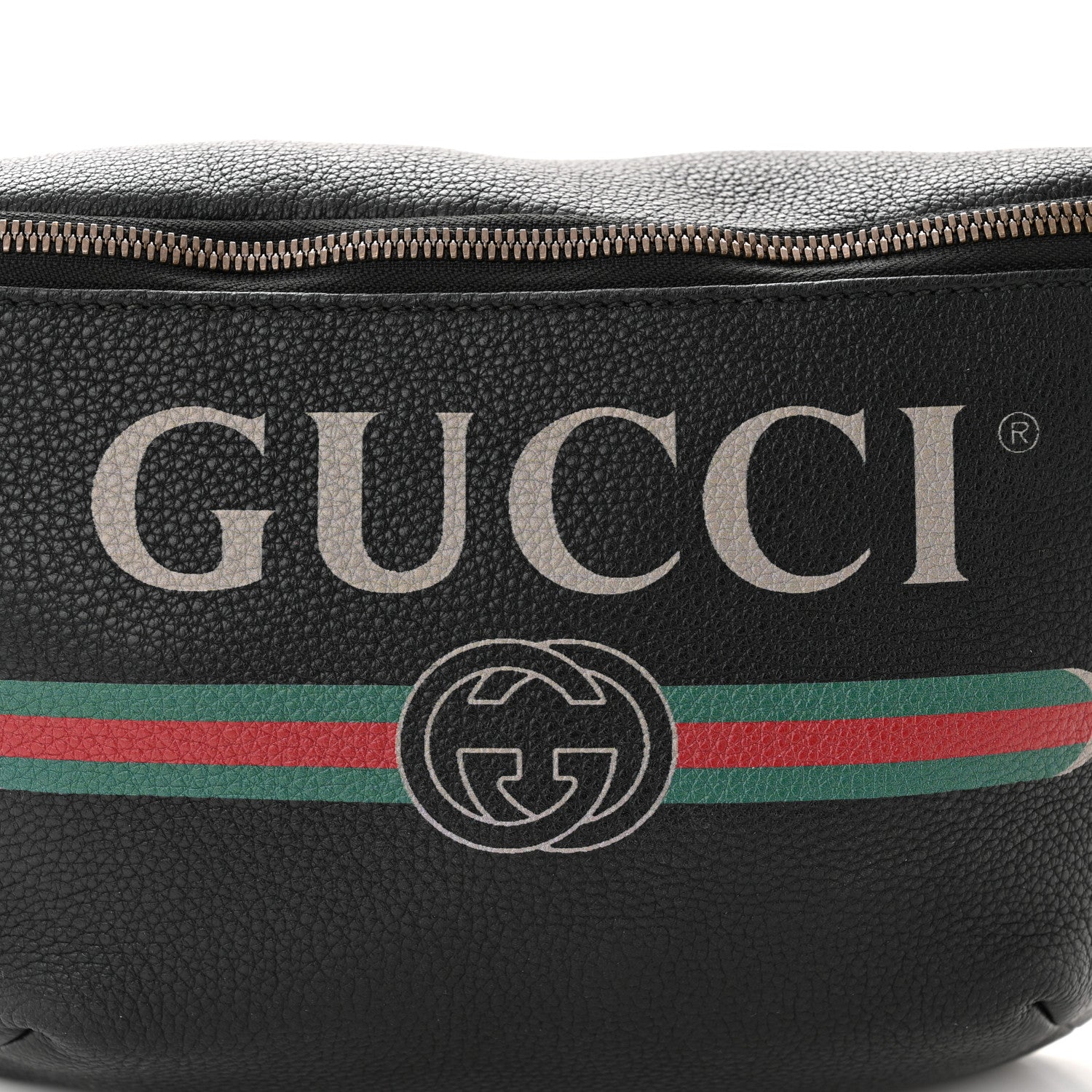 Gucci Grained Calfskin Logo Belt Bag Black 8 of 11