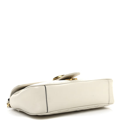 Gucci Calfskin Matelasse Small GG Marmont Shoulder Bag White 4 of 12