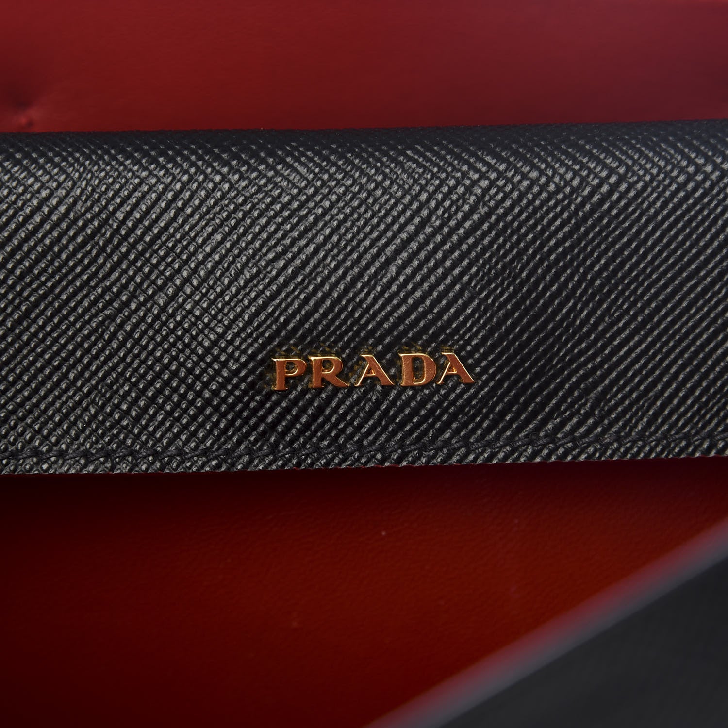 Prada Saffiano Cuir Large Double Bag Black Fuoco 7 of 8