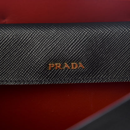 Prada Saffiano Cuir Large Double Bag Black Fuoco 7 of 8