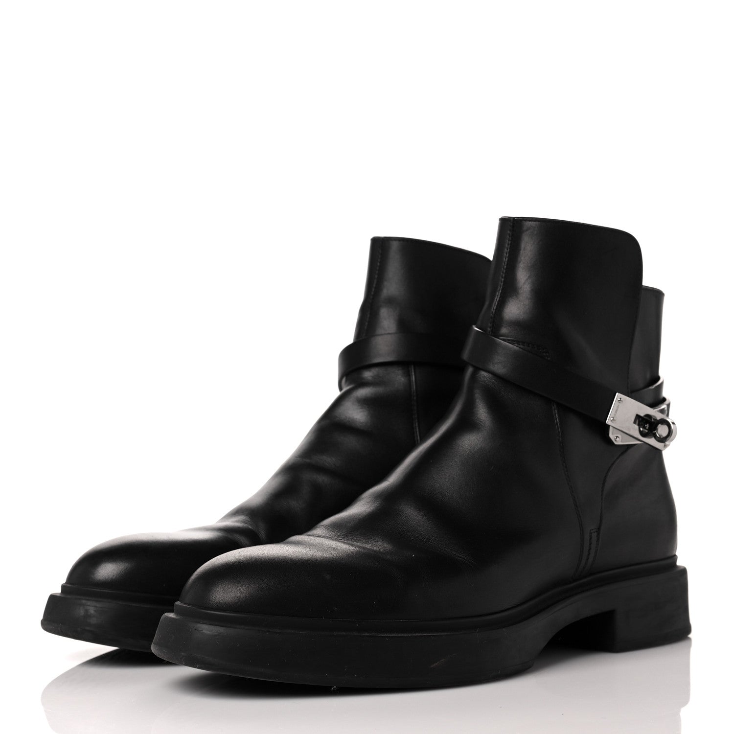 Hermes Calfskin Veo Ankle Boots 41.5 Black 3 of 8