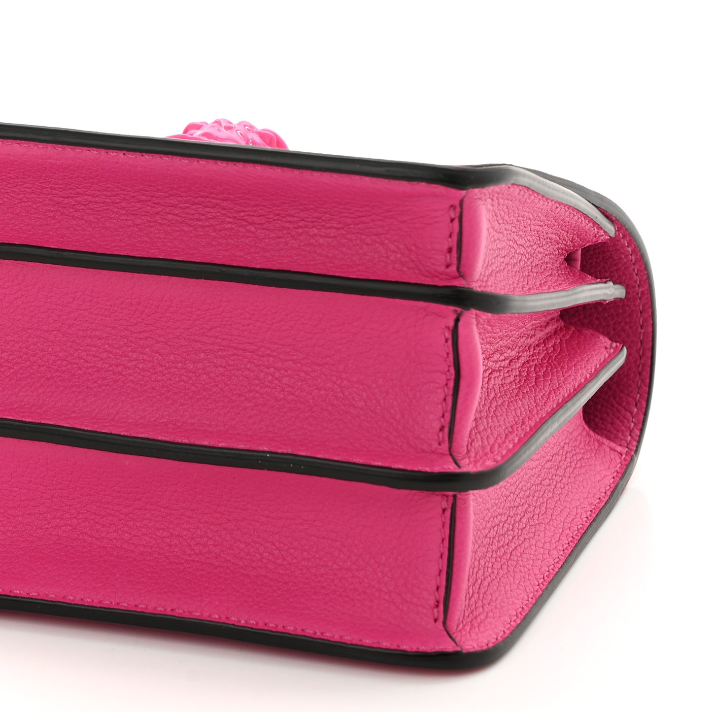 Grained Calfskin La Medusa Shoulder Bag Pink Lilac