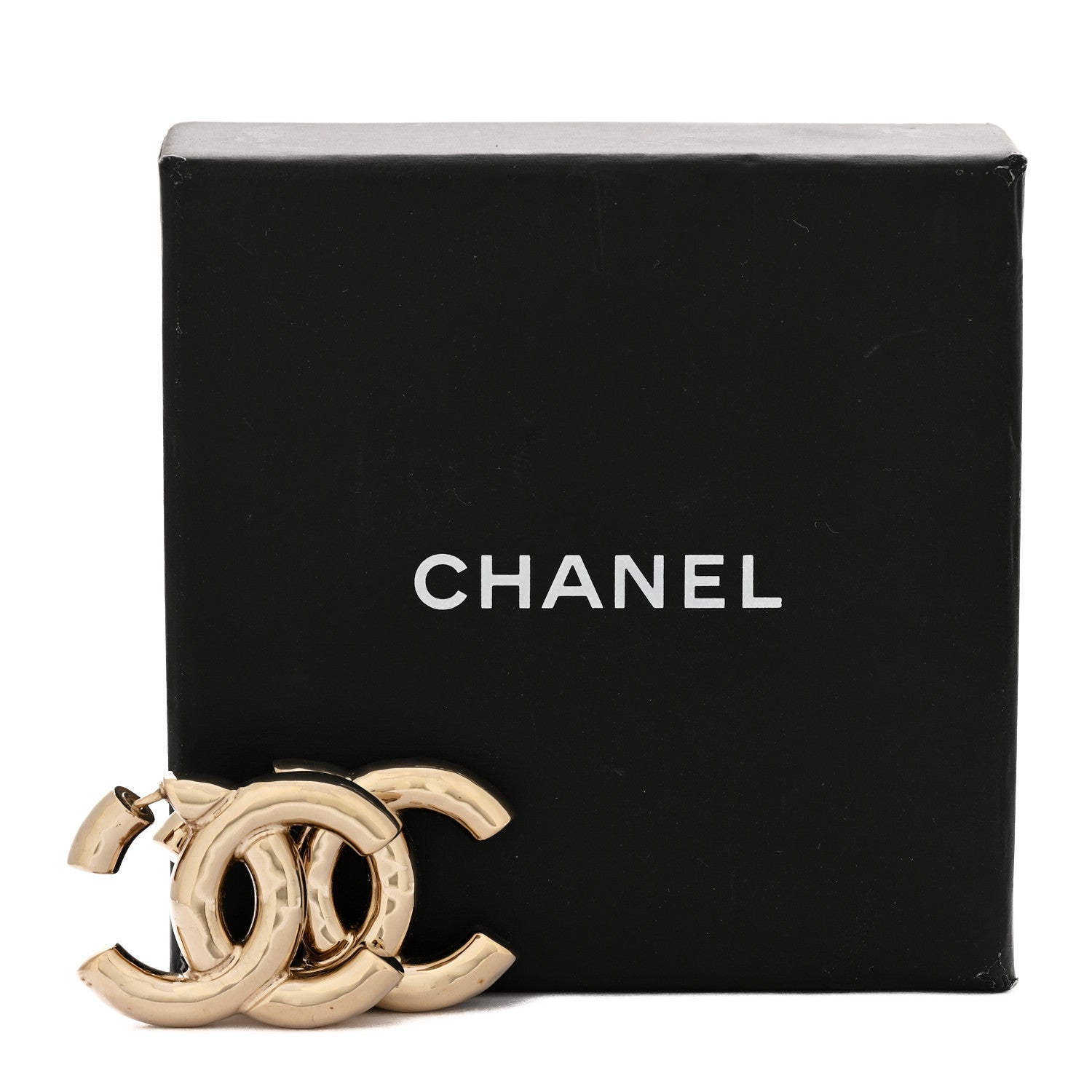 Chanel Metal Large CC Earrings Light Gold 5 of 5