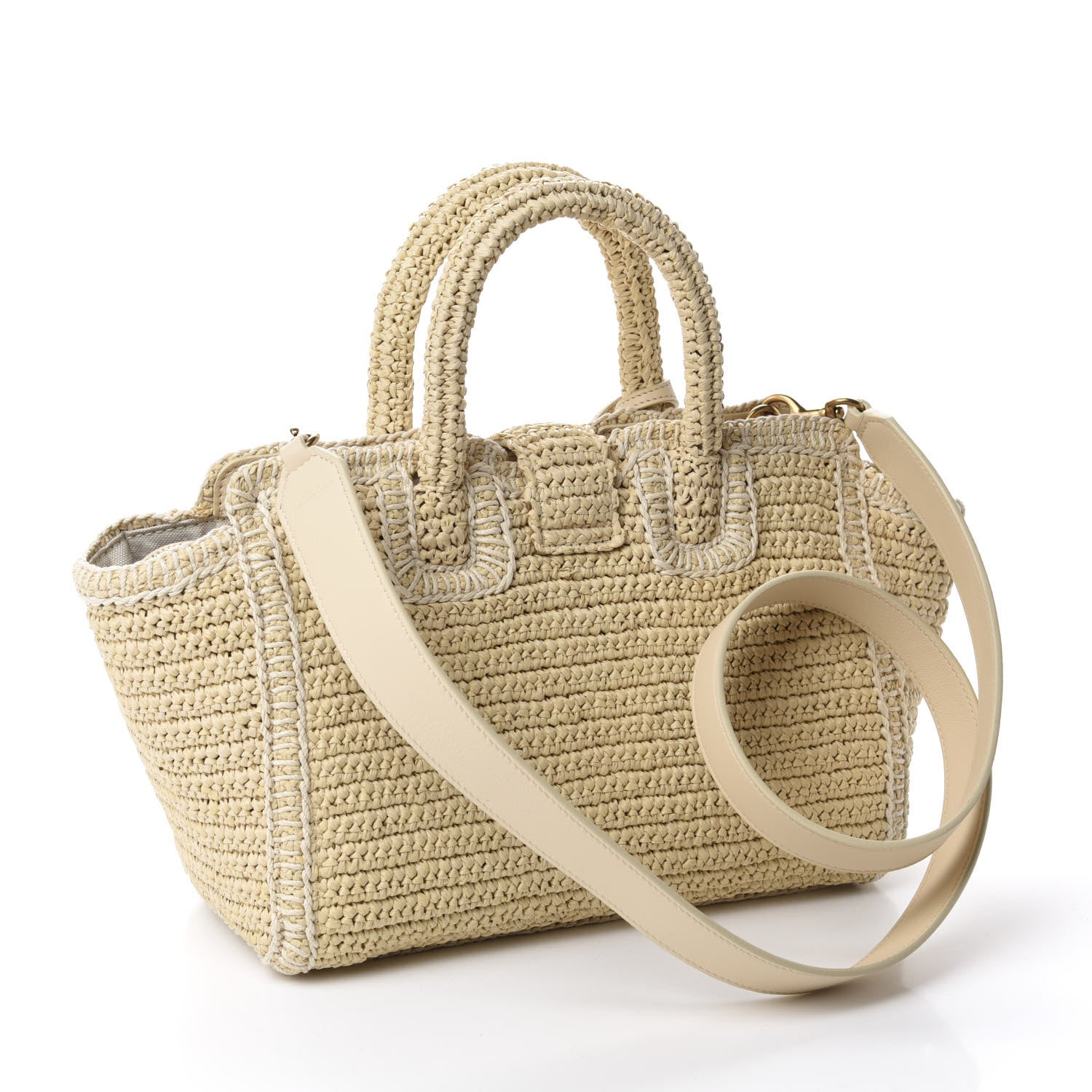 Saint Laurent Raffia Baby Monogram Downtown Cabas Naturale 3 of 10