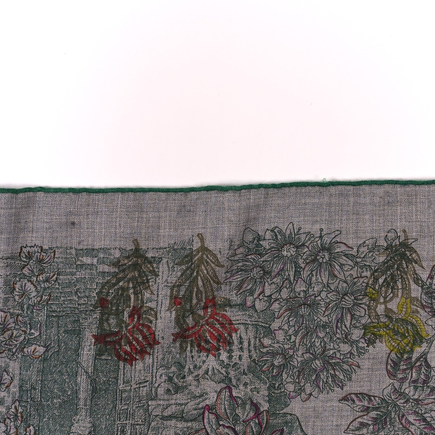 Hermes Cashmere Silk Le Jardin de Leila Shawl 140 Anthracite Gris 4 of 4