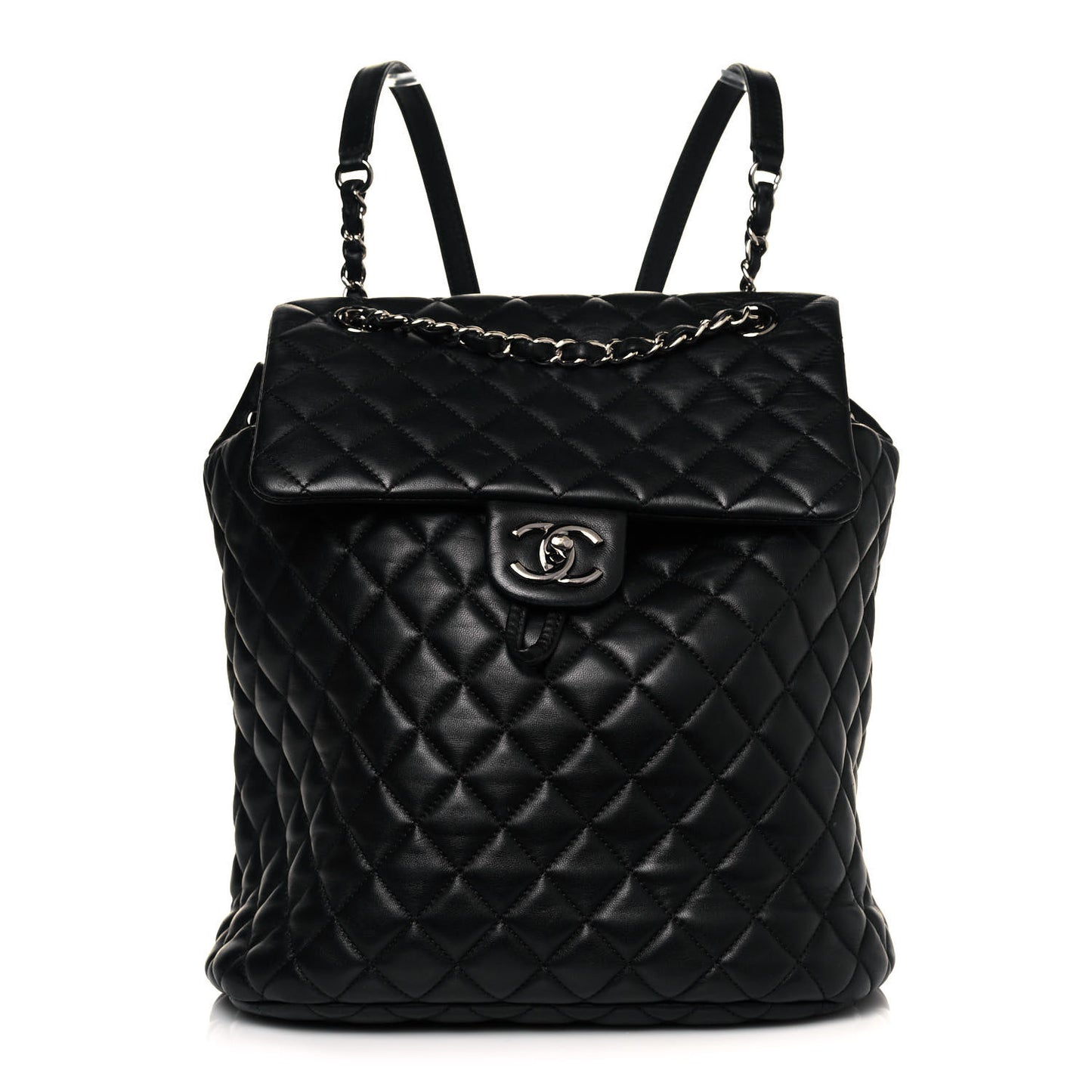 Lambskin Quilted Large Urban Spirit Backpack Black