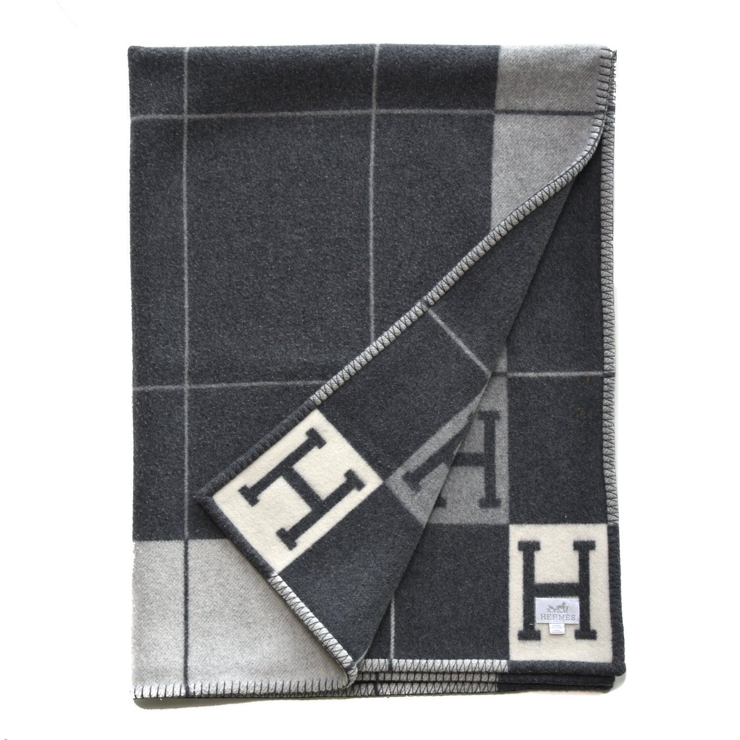 Wool Cashmere New Classic Avalon Blanket Ecru Gris Clair
