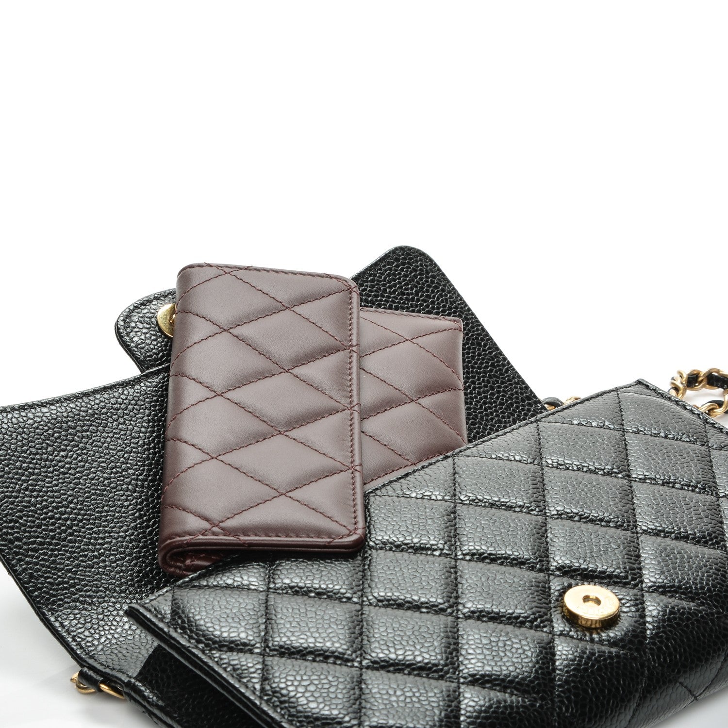 Chanel Caviar Quilted Wallet on Removable Chain Black 7 of 9
