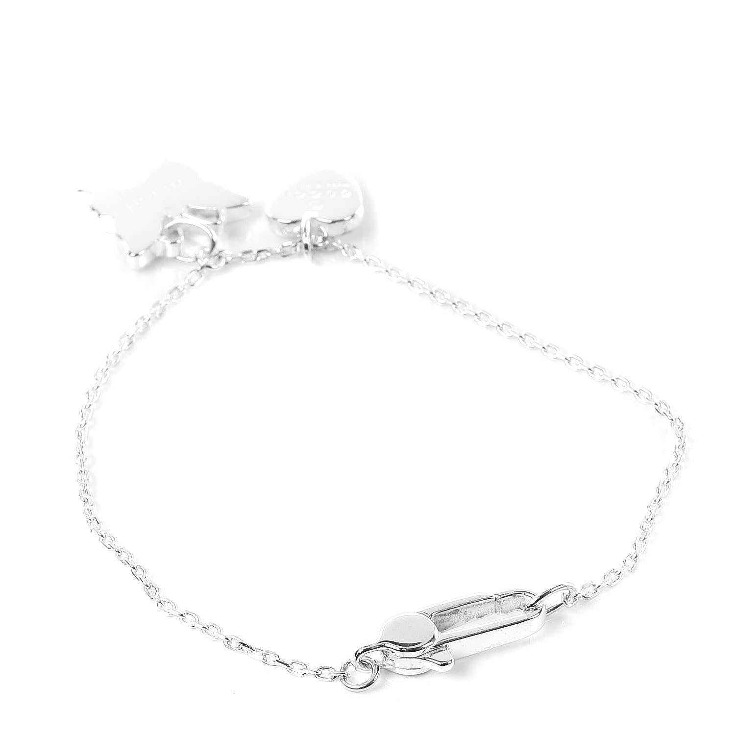 Gucci Sterling Silver Trademark Heart Butterfly Bracelet 3 of 5