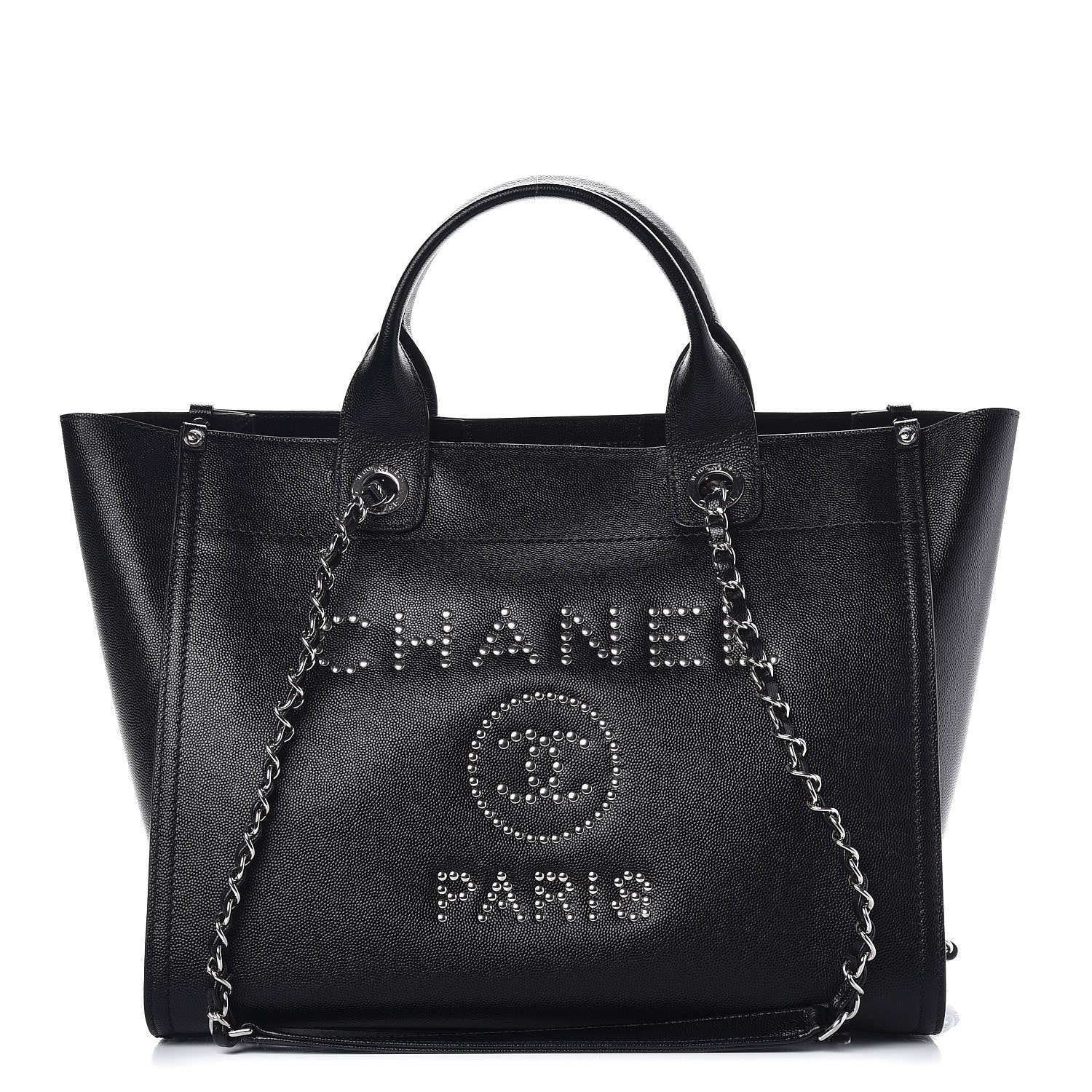 Chanel Caviar Small Studded Deauville Tote Black 1 of 8