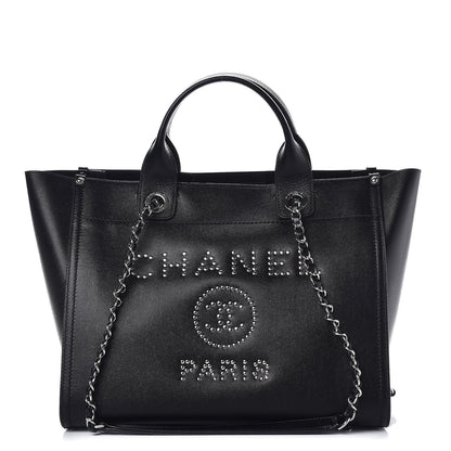 Chanel Caviar Small Studded Deauville Tote Black 1 of 8