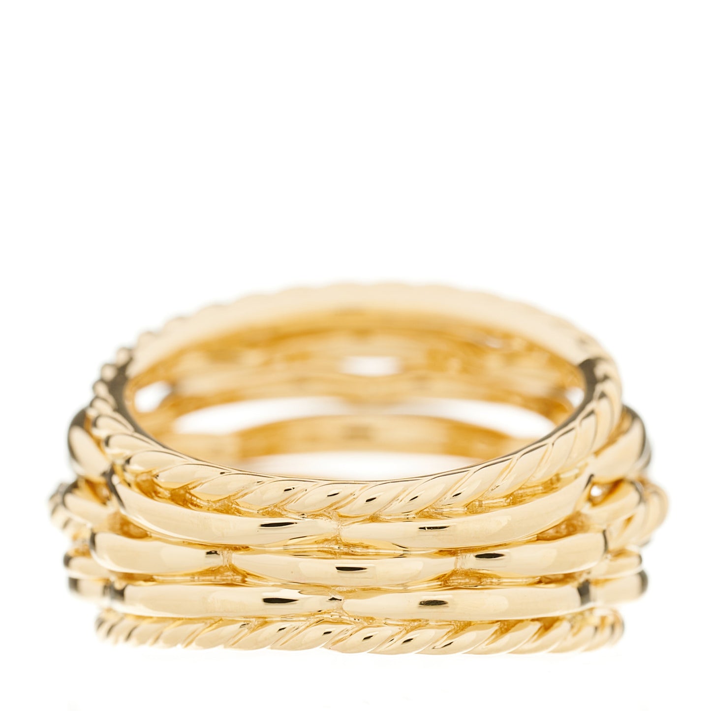 18K Yellow Gold Diamond Tides Dome Ring 55 7.25