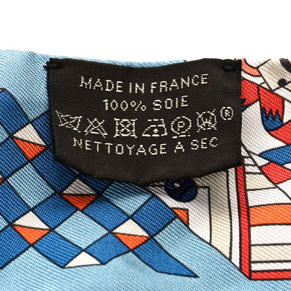 Hermes Silk De l'Ombrelle Aux Duels Twilly Bleu Potiron Creme 3 of 3