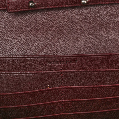 Saint Laurent Sheepskin Tri-Quilt Monogram Envelope Chain Wallet Burgundy 7 of 12