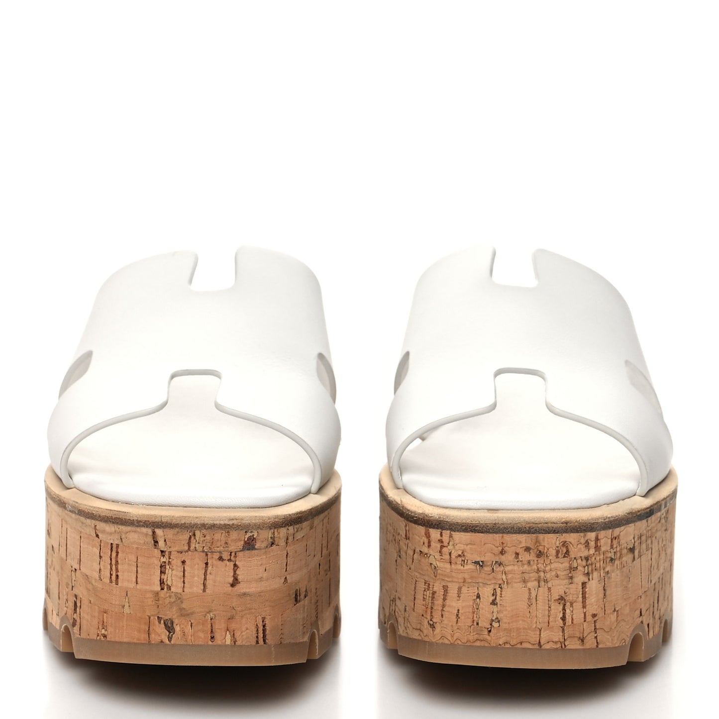 Calfskin Cork Eze 30 Sandals 36 White