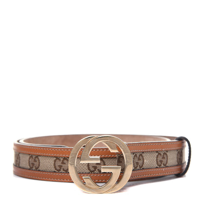 Gucci Monogram Interlocking G Belt 85 34 Light Brown 1 of 8