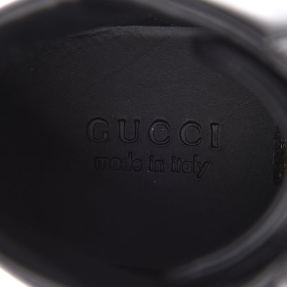 Gucci Calfskin Miro Soft Web Bee Embroidered Mens Ace High Top Sneakers 9.5 Black 9 of 10