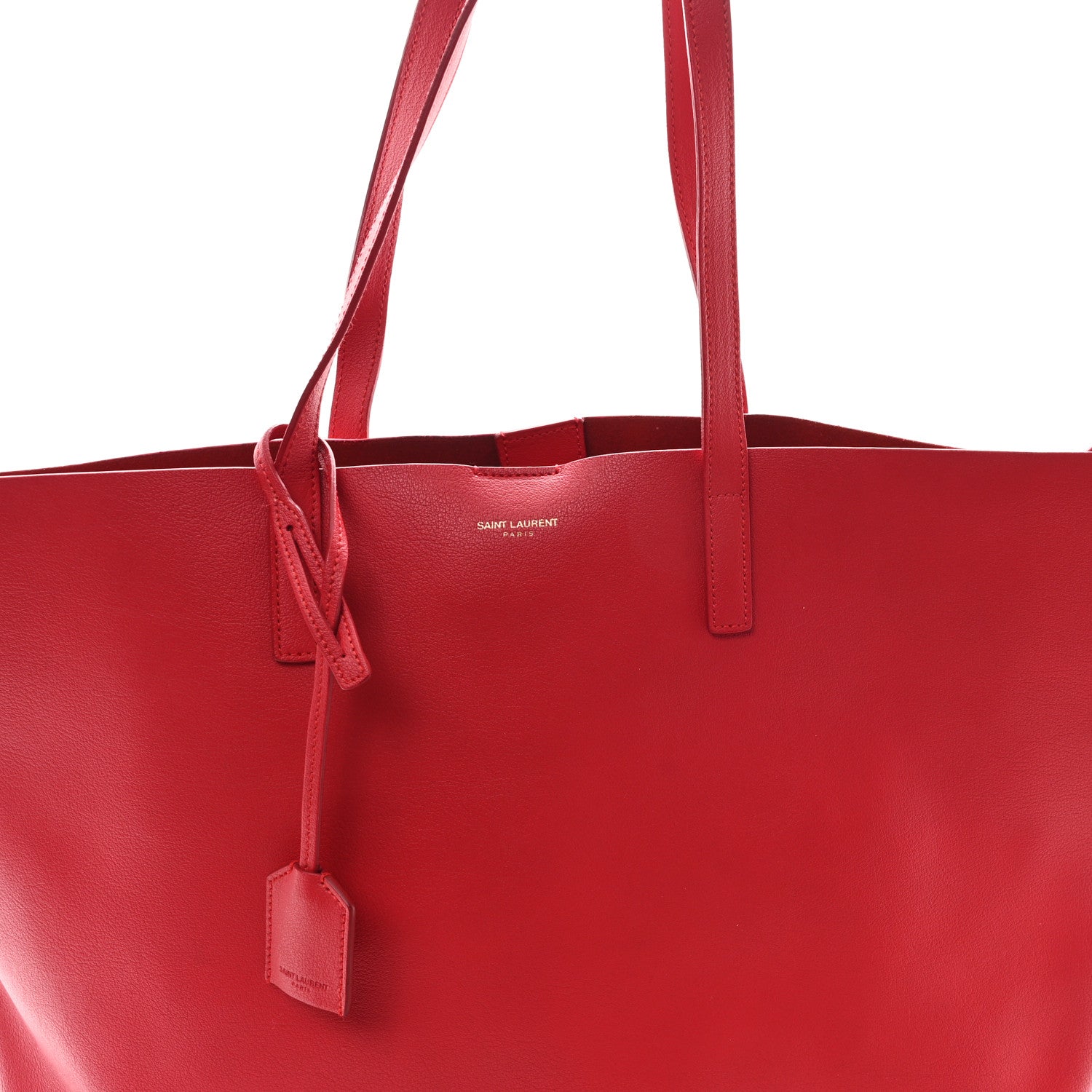 Saint Laurent Calfskin Large Shopping Tote Rouge Eros 9 of 12