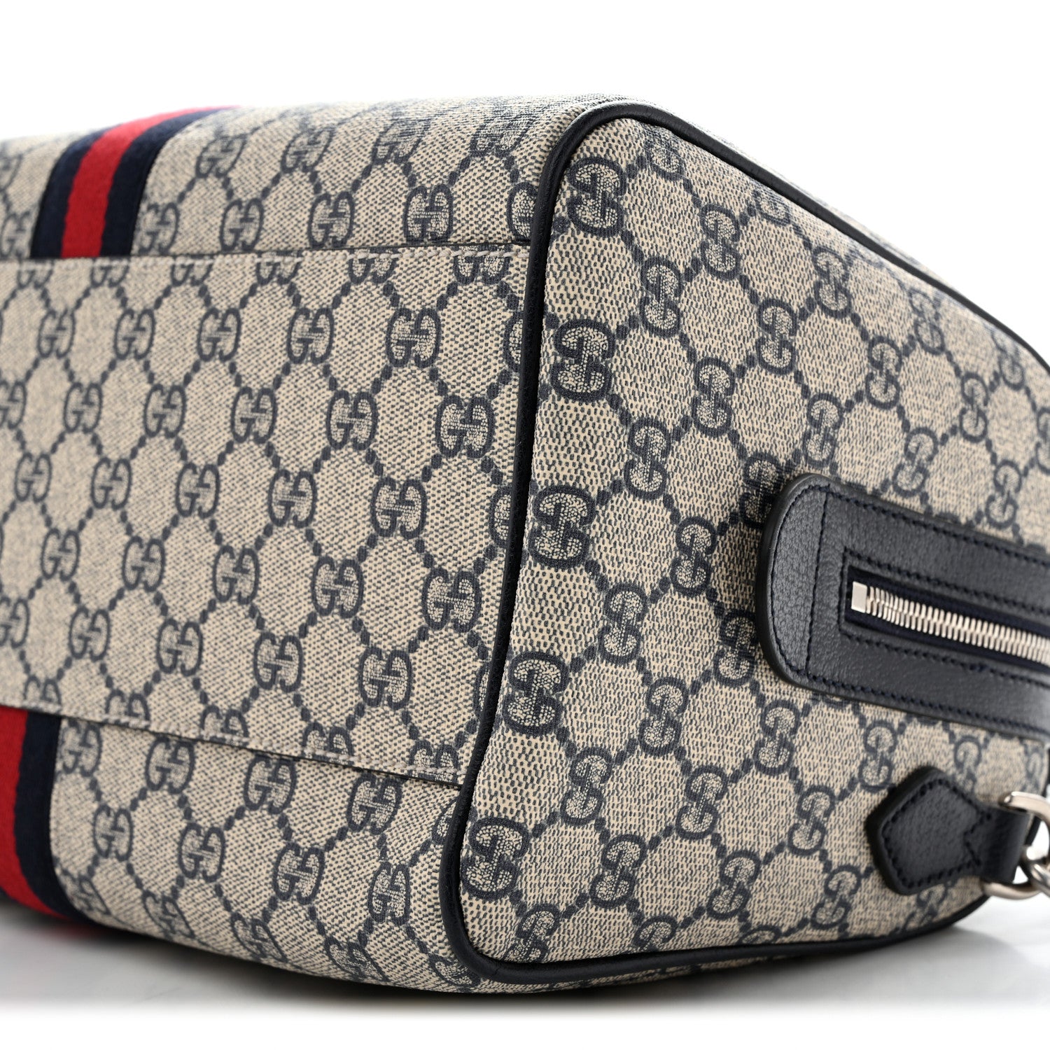 Gucci GG Supreme Monogram Web Medium Ophidia Top Handle Bag Beige Blue 10 of 12