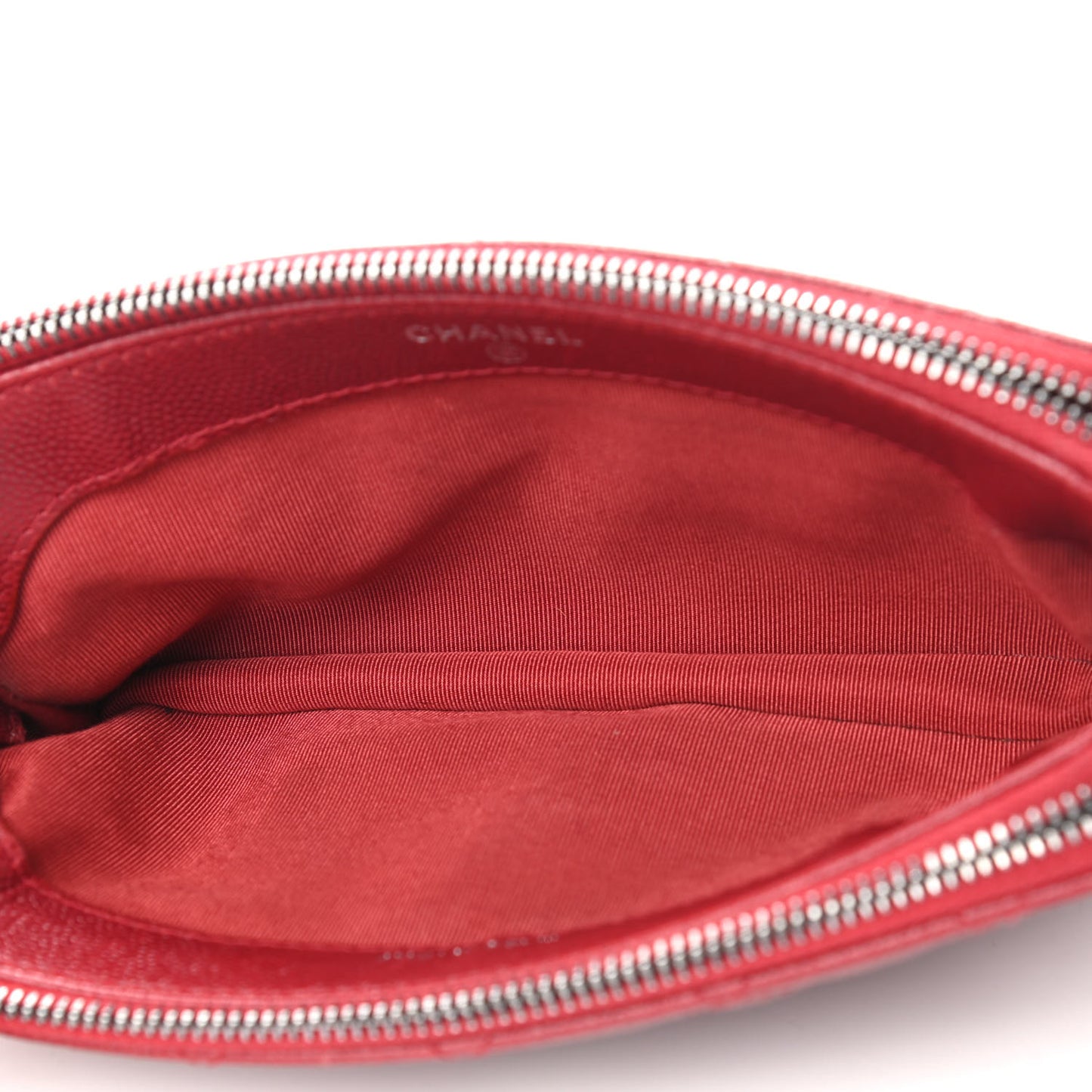 Caviar Quilted Small Clutch With Chain Red