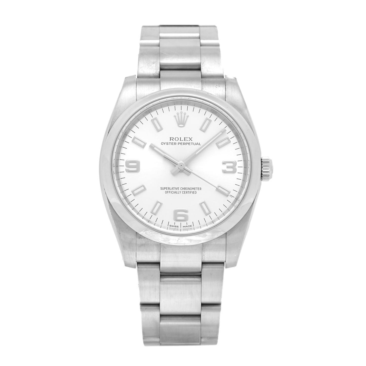 Stainless Steel 34mm Oyster Perpetual Watch Silver 114200
