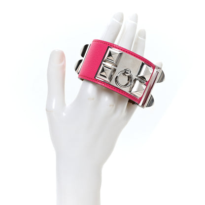 Hermes Chevre Chamkila Collier de Chien CDC Bracelet T3 Rose Pop 2 of 4