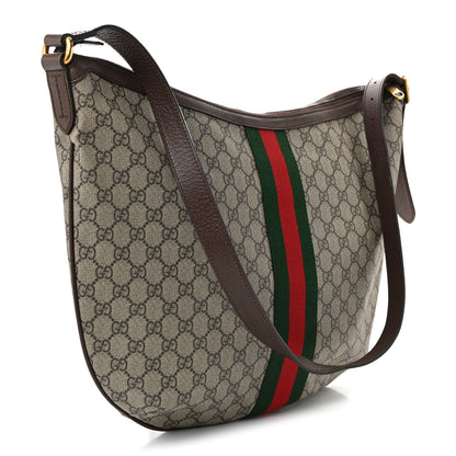 Gucci GG Supreme Monogram Web Ophidia Half Moon Hobo Brown 3 of 10