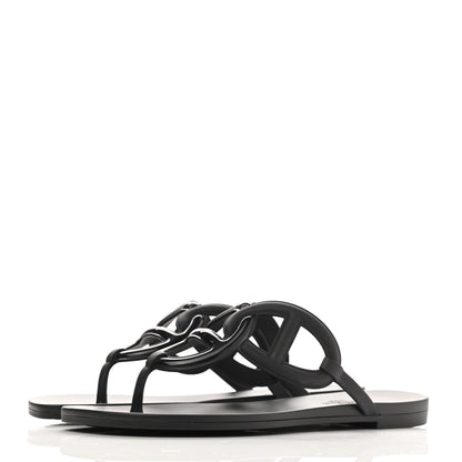 Hermes Rubber Womens Egerie Sandals 36 Black 3 of 9