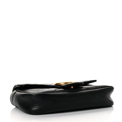 Gucci Calfskin Matelasse Super Mini GG Marmont Shoulder Bag Black 4 of 11
