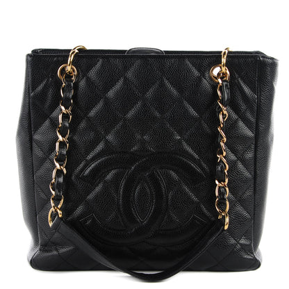 Chanel Caviar Quilted Petit Shopping Tote PST Black 1 of 7