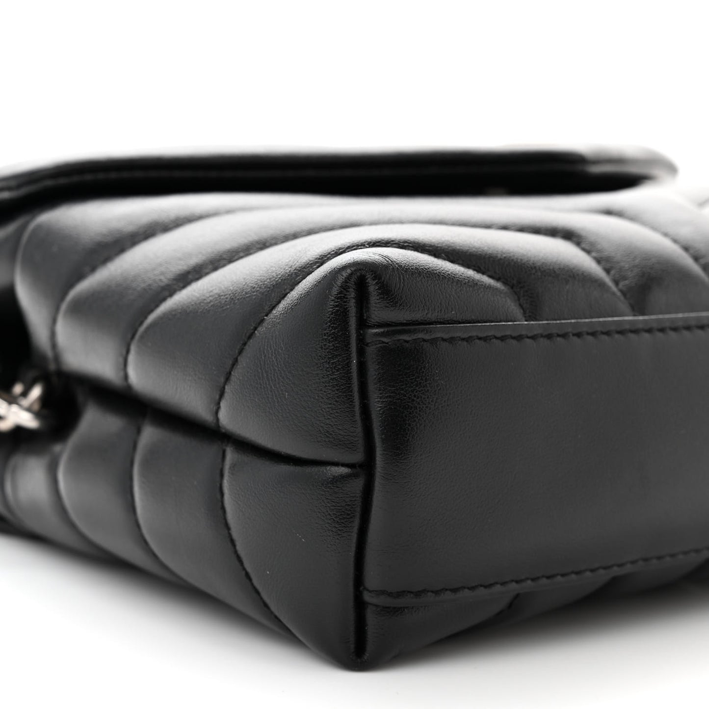 Calfskin Y Quilted Monogram Toy Loulou Crossbody Bag Black