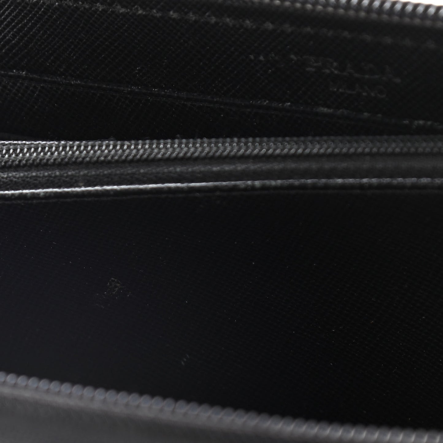 Saffiano Triangle Zip Around Wallet Black
