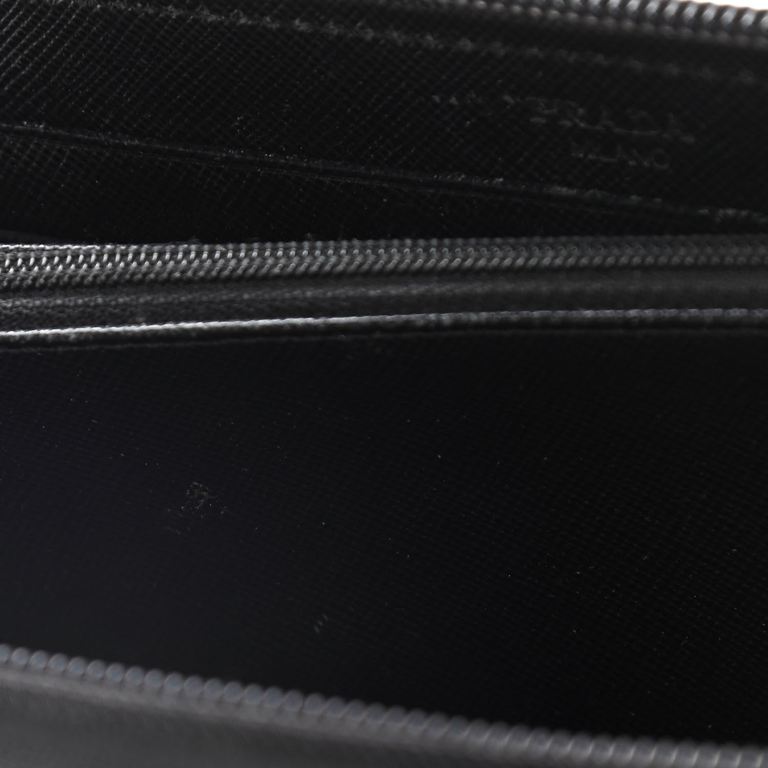 Prada Saffiano Triangle Zip Around Wallet Black 12 of 15