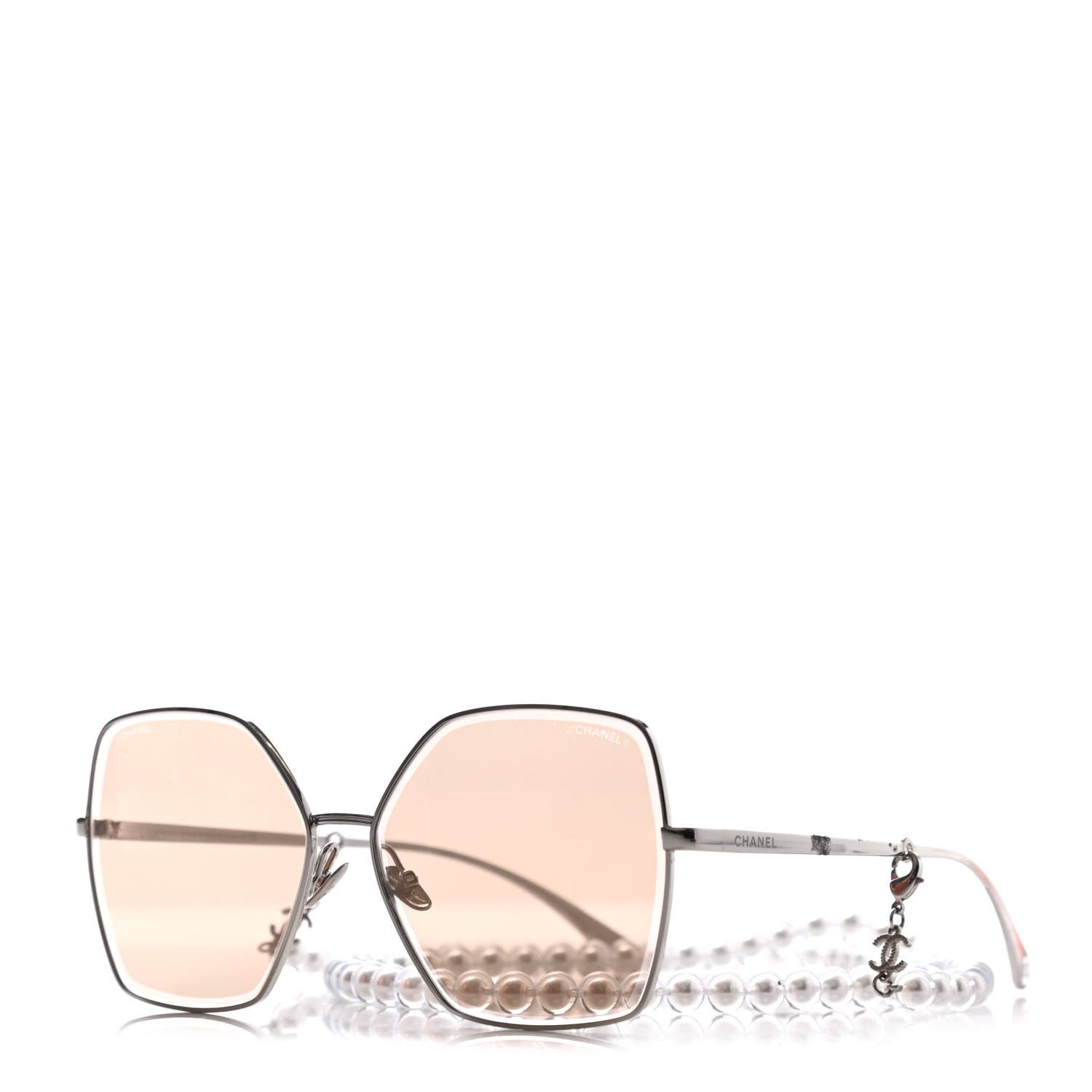 Chanel Butterfly Removable Pearl Chain Sunglasses 4262 Brown 1 of 4