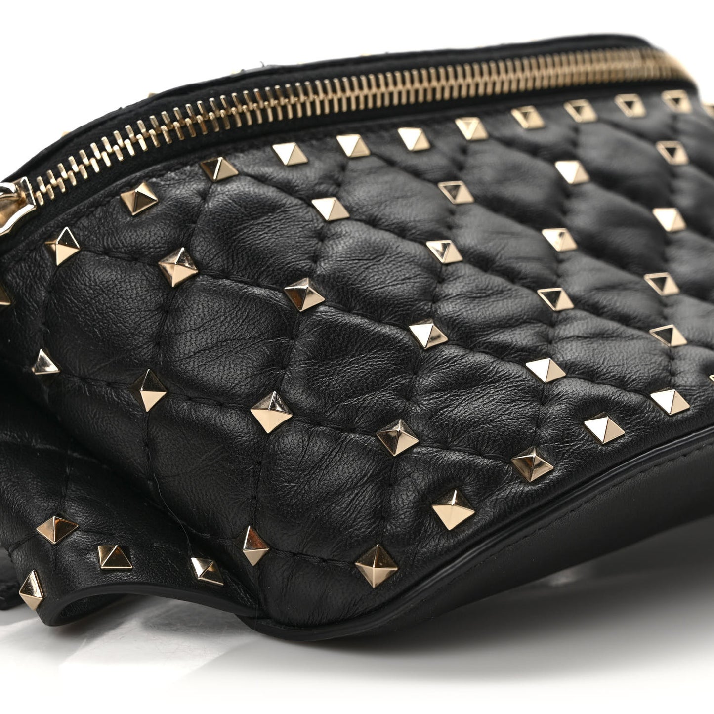 Nappa Rockstud Spike Belt Bag 85 Black