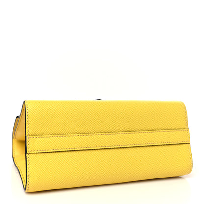 Prada Saffiano Cuir Calfskin Monochrome Envelope Flap Chain Shoulder Bag Sole 4 of 9
